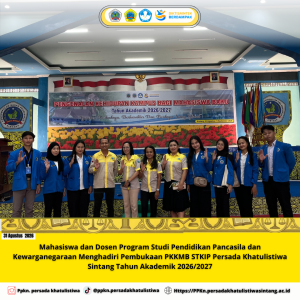 Mahasiswa dan Dosen Program Studi Pendidikan Pancasila dan Kewarganegaraan menghadiri Pembukaan PKKMB Tahun Ajaran 2026/2027
